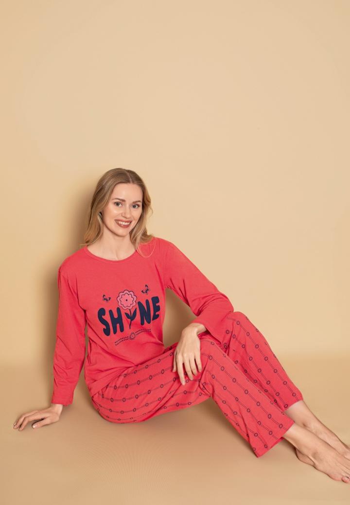 Pijama Dama Maneca Lunga și Pantaloni Lungi Shine